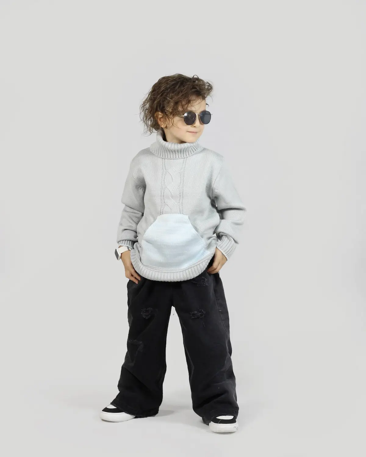 پلیور یقه‌ اسکی جیب دار کد 8317 - محصول ویژه کیدونیت