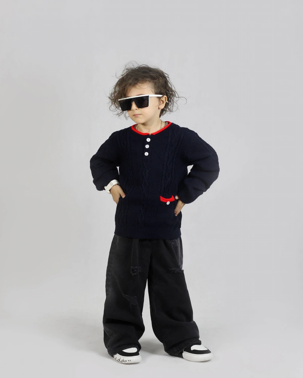 پلیور پسرانه جیبدار  کد 8306 - پوشاک کودک کیدونیت